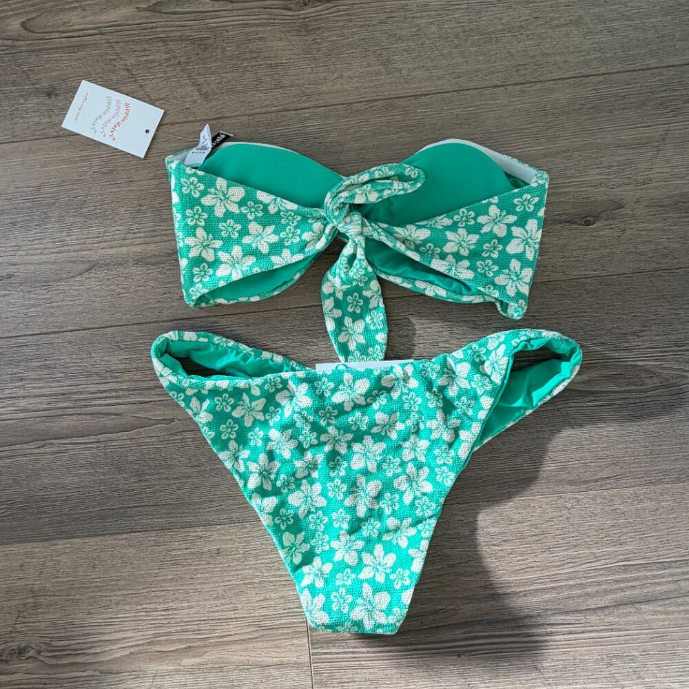 NWT Nocturnal Cheeky Bikini Hudson Bandeau Palm Paradise Large Dippin' Daisy's - Picture 3 of 6